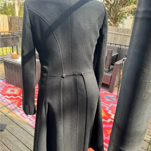 STUNNING vintage Ralph Lauren Rugby Black Long Single-Breasted Tailored Coat - Picture 7 of 16